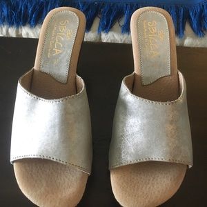 Sbicca Zina Metallic Silver Sandals